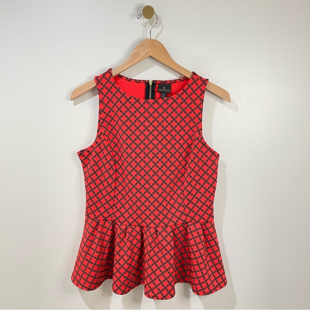 Worthington | Peplum Flowy Short Sleeve Tank Top